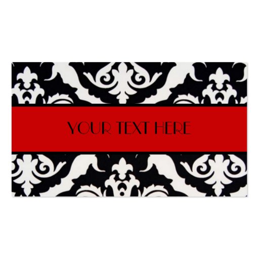 Black and White Damask Business Cards
