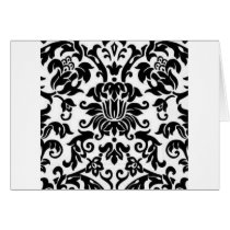 Black and White Damask Greeting Card