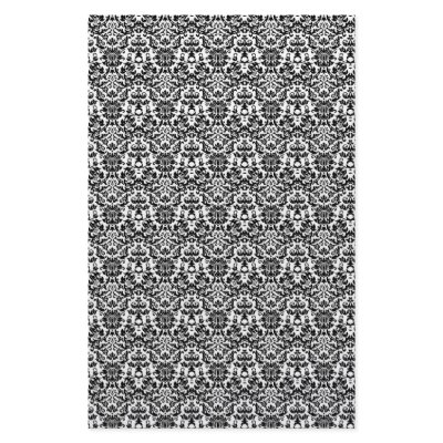 Black and White Damask Craft Paper custom stationery (10-pack)