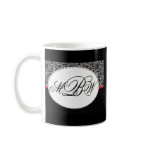 Black and white damask - customize your own monogr mugs