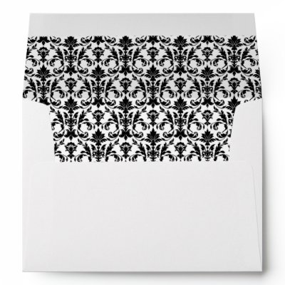 Black and White Damask Envelope