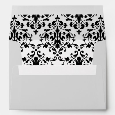 Black and White Damask Envelope