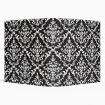Black and White Damask Floral 3 Ring Binder