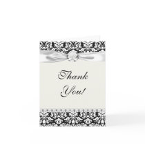 black and white damask flourish card