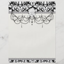 black and white damask flourish custom flyer
