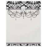 black and white damask flourish flyers