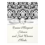 black and white damask flourish invites