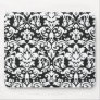 black and white damask flourish mousepads