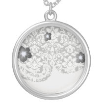 black and white damask flourish jewelry