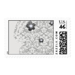 black and white damask flourish postage stamps