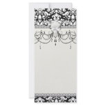 black and white damask flourish custom rack card