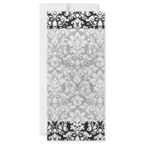 black and white damask flourish customized rack card