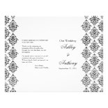 Black and White Damask Foldable Wedding Program Flyer Design