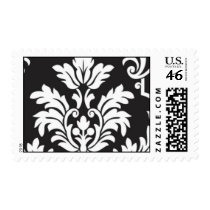 Black and White damask left postage by twunschl Black and White damask left postage