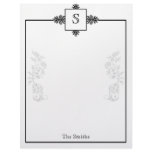 Black and White Damask Letterhead