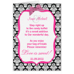 Black and White damask Love is sweet Poem Card