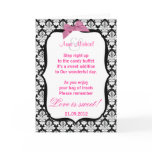 Black and White damask Love is sweet Poem Card