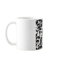 Black and White Damask Coffee Mugs