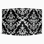 Black and White Damask Pattern 3 Ring Binders