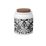 Black and white damask pattern candy jars