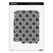 Black and White Damask Pattern iPad Skin