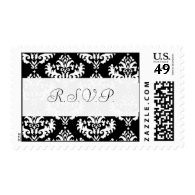 Black and White Damask Pattern RSVP stamps
