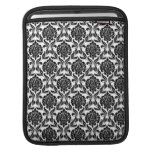 Black and White Damask Pattern Sleeves For iPads