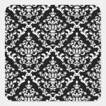 Black and White Damask Pattern Sticker