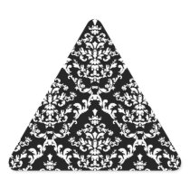Black and White Damask Pattern Triangle Stickers