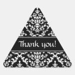 Black and White Damask Pattern Triangle Stickers