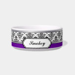 Black and White Damask pet bowl - variable color