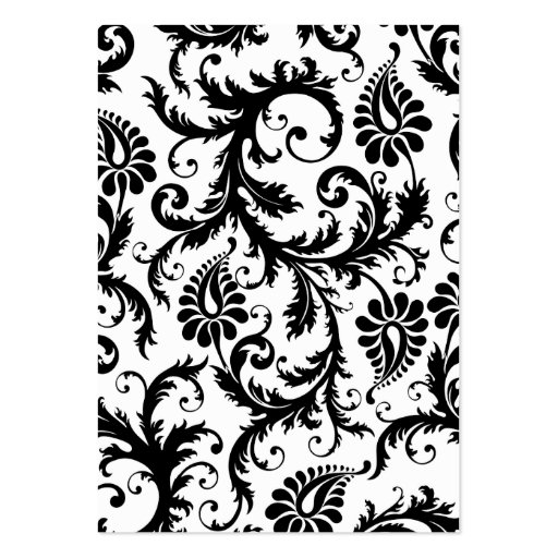 Black and White Damask Pink Trim Wishing Well Business Card Templates (back side)