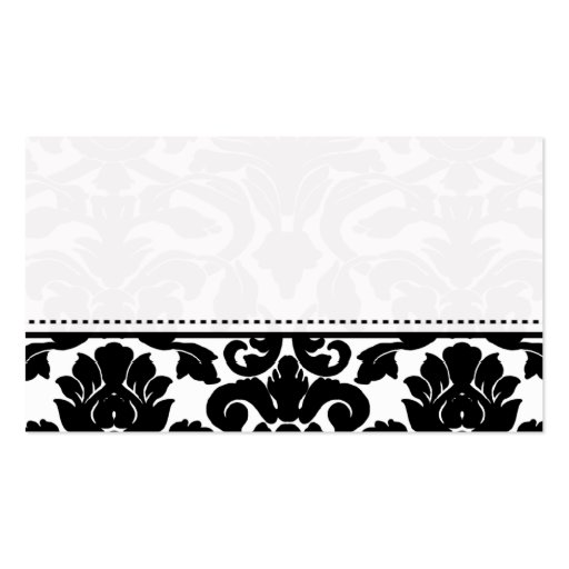 Black and White Damask Place Cards Business Card Template (back side)