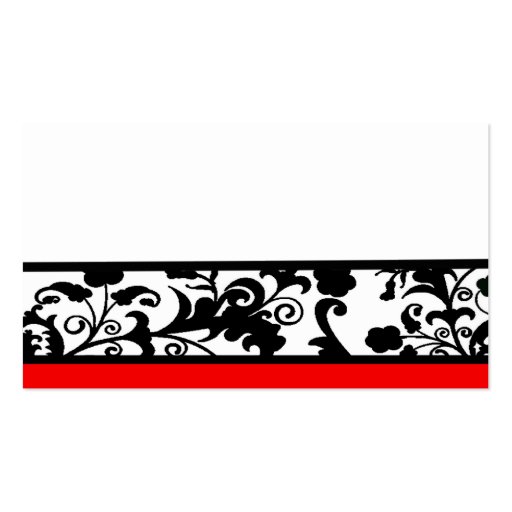 Black and White damask place cards Business Card Template (front side)
