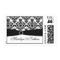 Black and White Damask Postage stamp