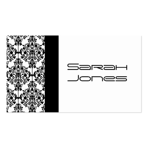 Black and White Damask Professional Business Card