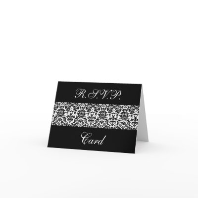 Black and White Damask Response Cards