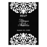 Black and White Damask RSVP Reply Cards Custom Invites