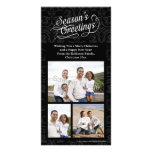Black and White Damask Season's Greetings photo cards