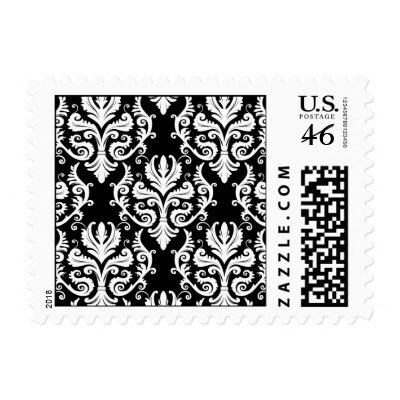 Black and White Damask Stamp