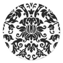 Black and White Damask Stickers