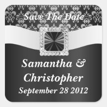 Black and white damask stickers