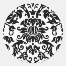 Black and White Damask Stickers