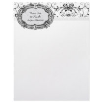 Black and White Damask Style Letterhead