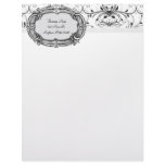 Black and White Damask Style Letterhead