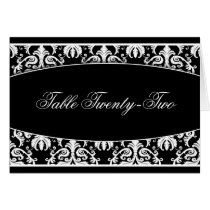 Black and White Damask Table Seating Cards