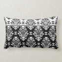 Black and White Damask Throw Pillow
