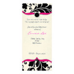 Black and white  Damask Twin babyshower with pink Personalized Invitation