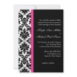 Black and White Damask Wedding Invitation