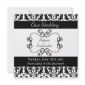 Black and White Damask Wedding Invitation invitation